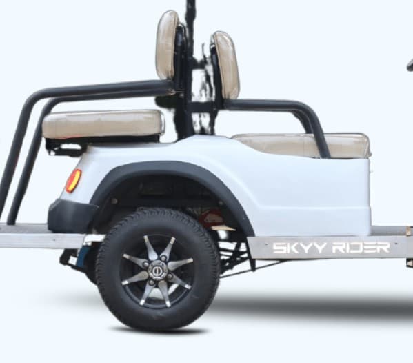 Customisable Skyy Rider electric golf cart with branded seating and accessories